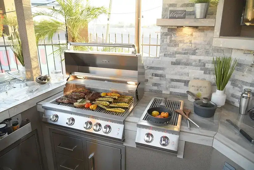 KoKoMo Professional Built In Double Side Burner w/Removable Cover