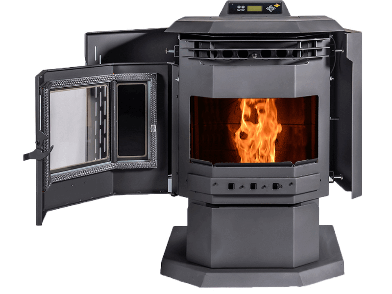 HP21 Pellet Stove with door open