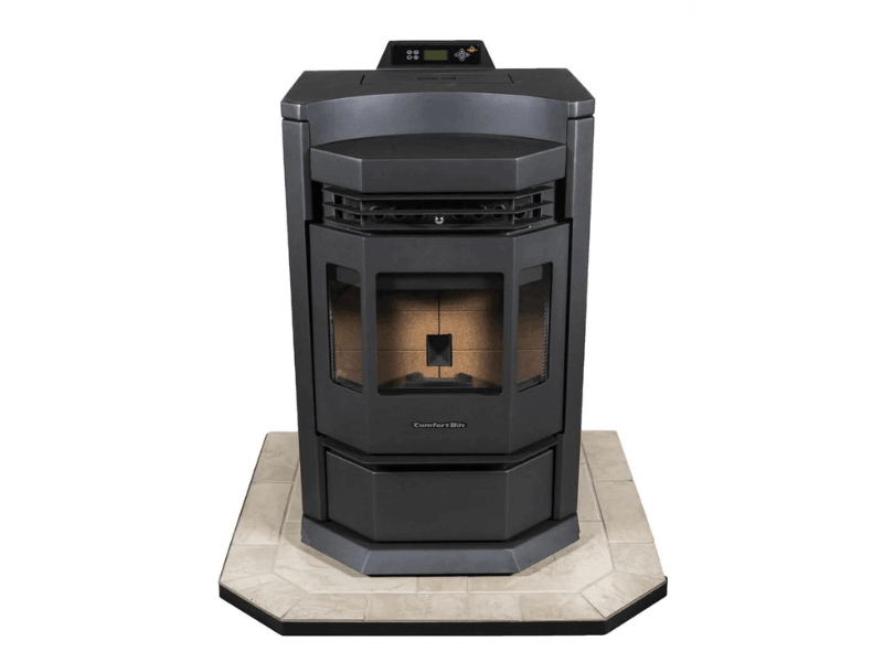 HP22-N Pellet Stove on a hearth