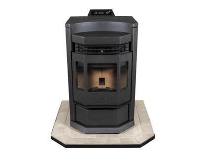 HP22-N Pellet Stove on a hearth