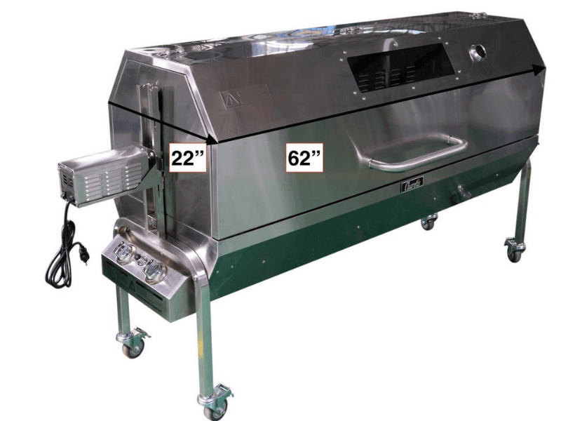 Charotis 62" Dual Fuel Pig Roaster wit lid closed