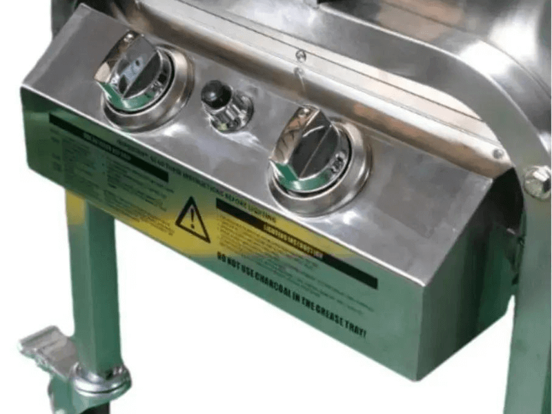 Charotis 62" Dual Fuel Pig Roaster control knobs