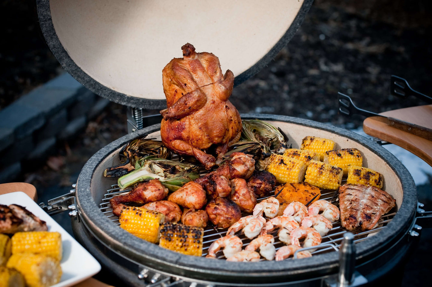 Vision Grills | Heavy Duty 1-Series Ceramic Kamado Grill in Red B-R2C2AX-S