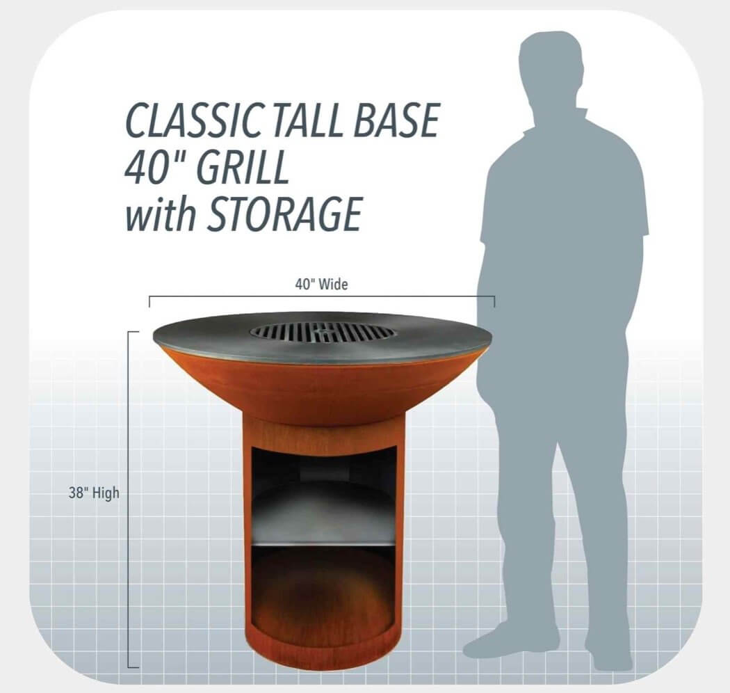 ARTEFLAME | Classic 40" Grill - Tall Round Base With Storage - AFCLHRBST-HomeOutdoors
