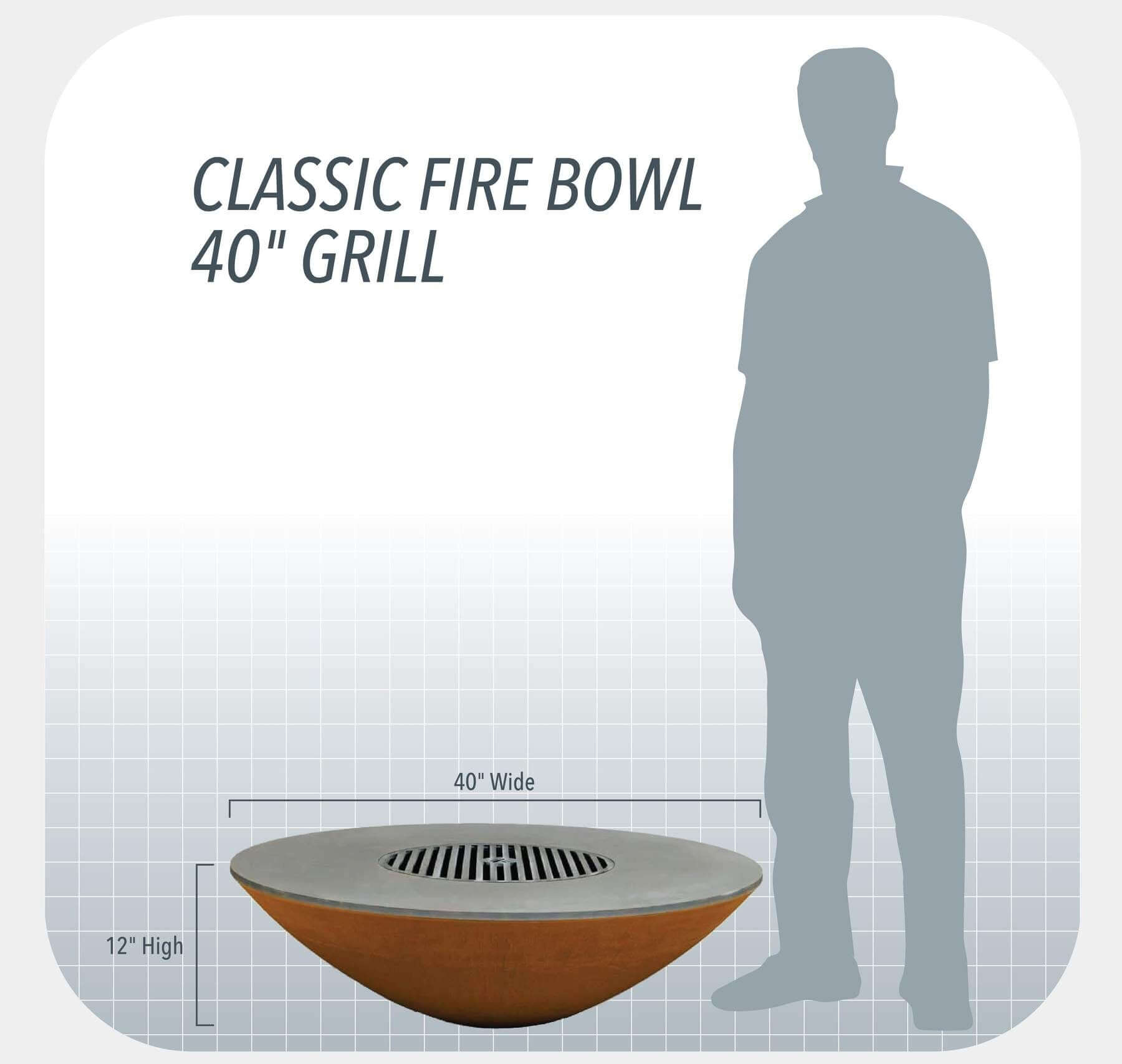 ARTEFLAME | Classic 40" - Fire Bowl With Cooktop - AFCL40CT.2-HomeOutdoors