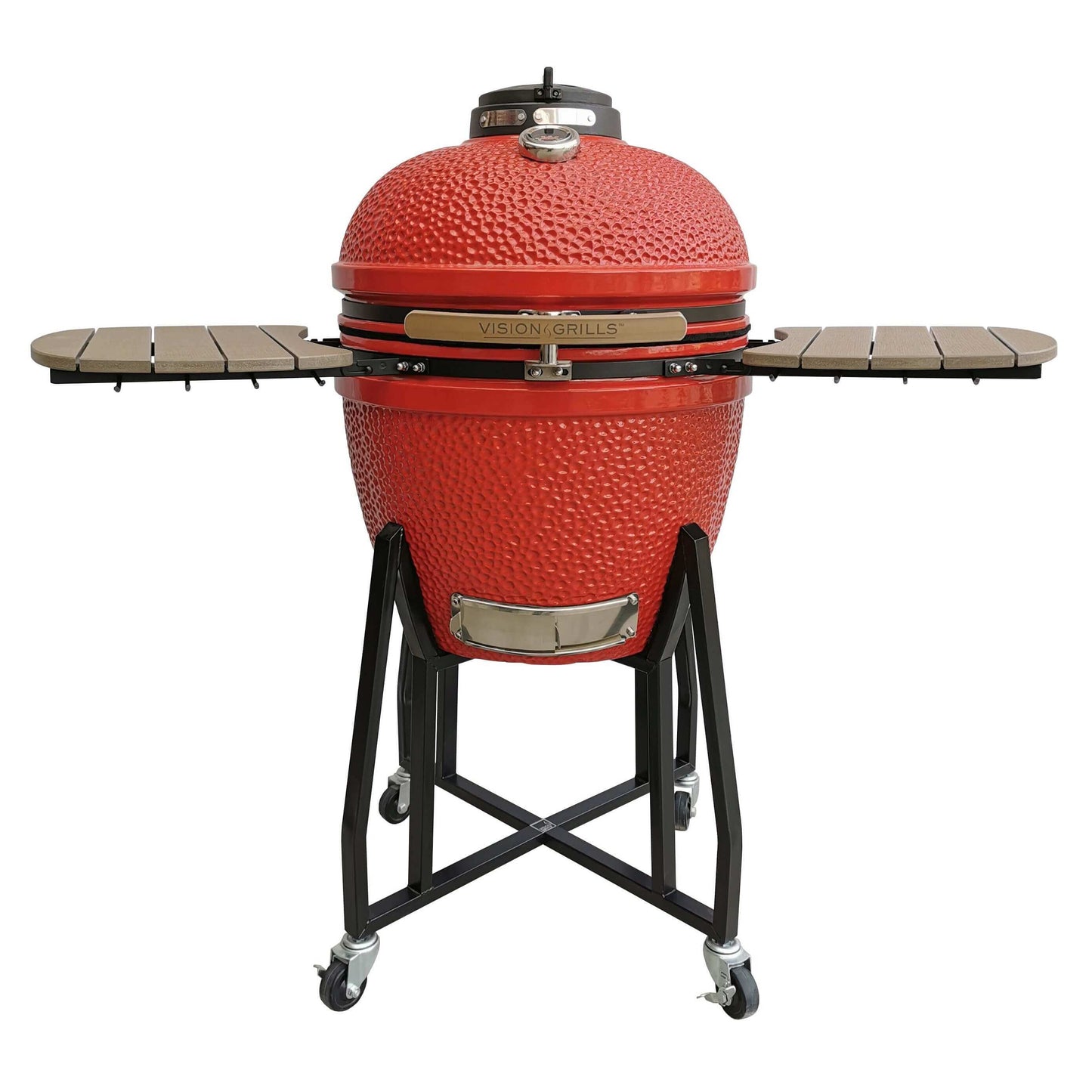 Vision Grills | Heavy Duty 1-Series Ceramic Kamado Grill in Red B-R2C2AX-S