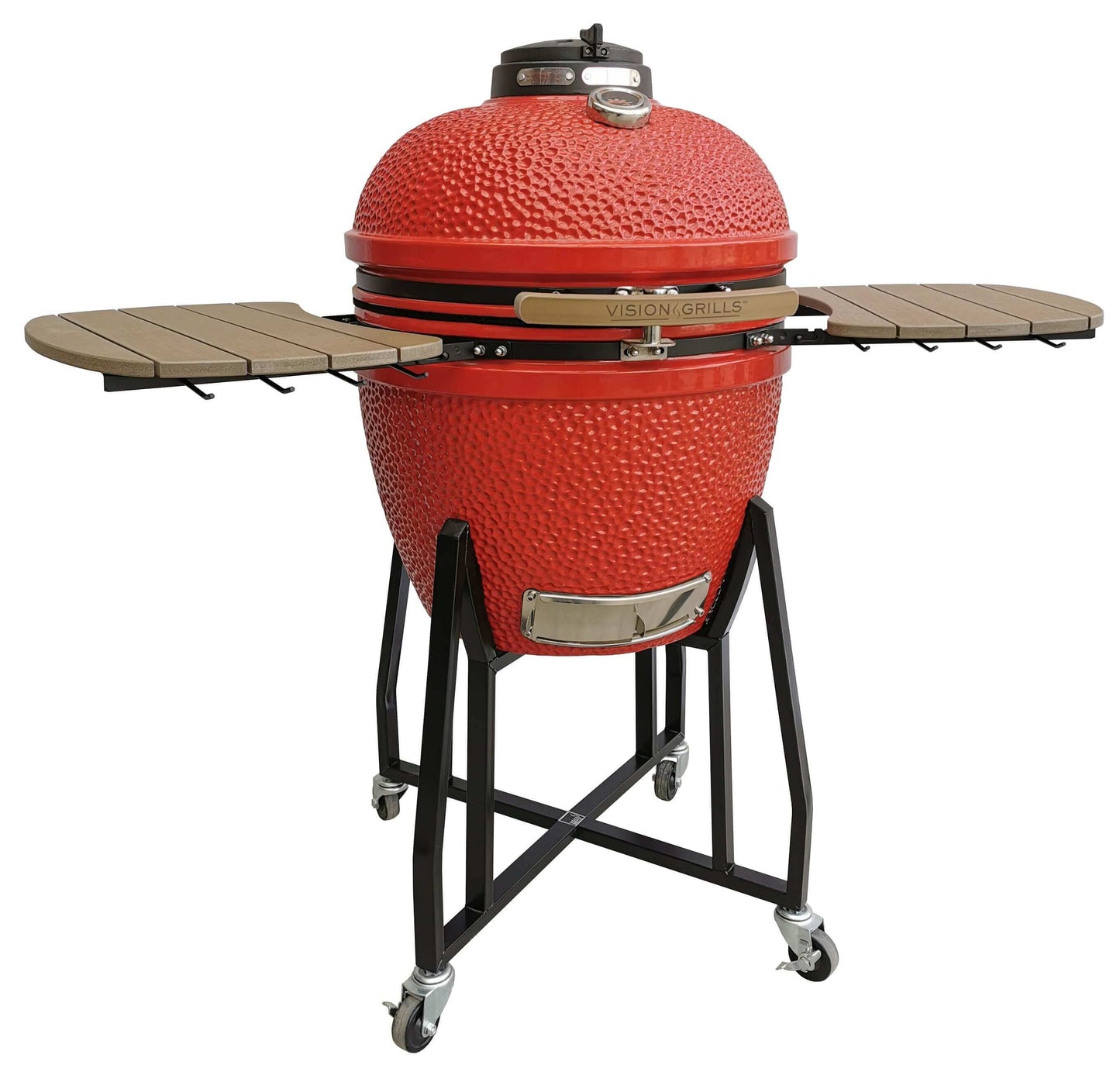 Vision Grills | Heavy Duty 1-Series Ceramic Kamado Grill in Red B-R2C2AX-S