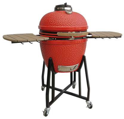 Vision Grills | Heavy Duty 1-Series Ceramic Kamado Grill in Red B-R2C2AX-S