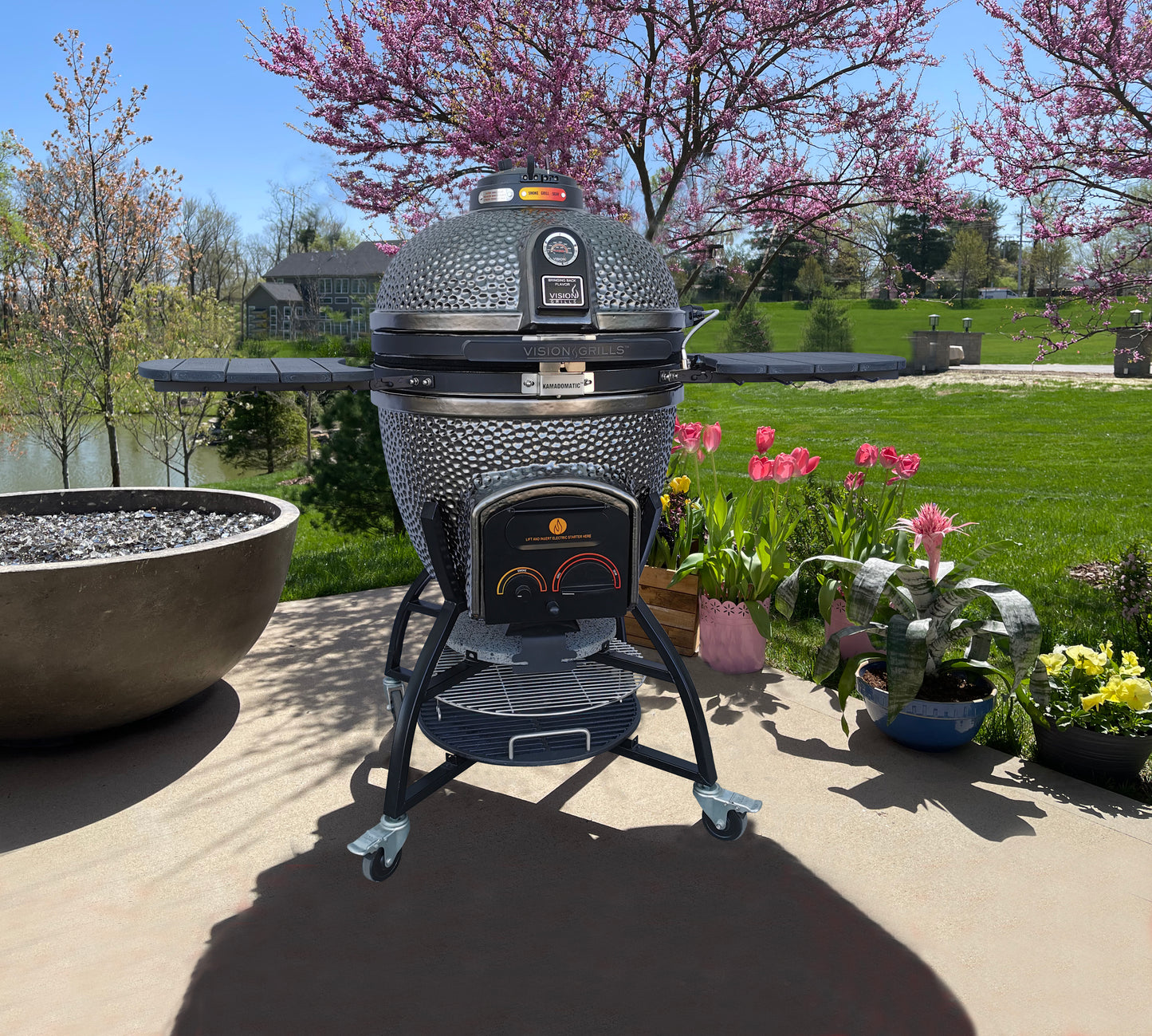Vision Grills | Elite Series XD402MG Deluxe Ceramic Kamado in Metallic Grey